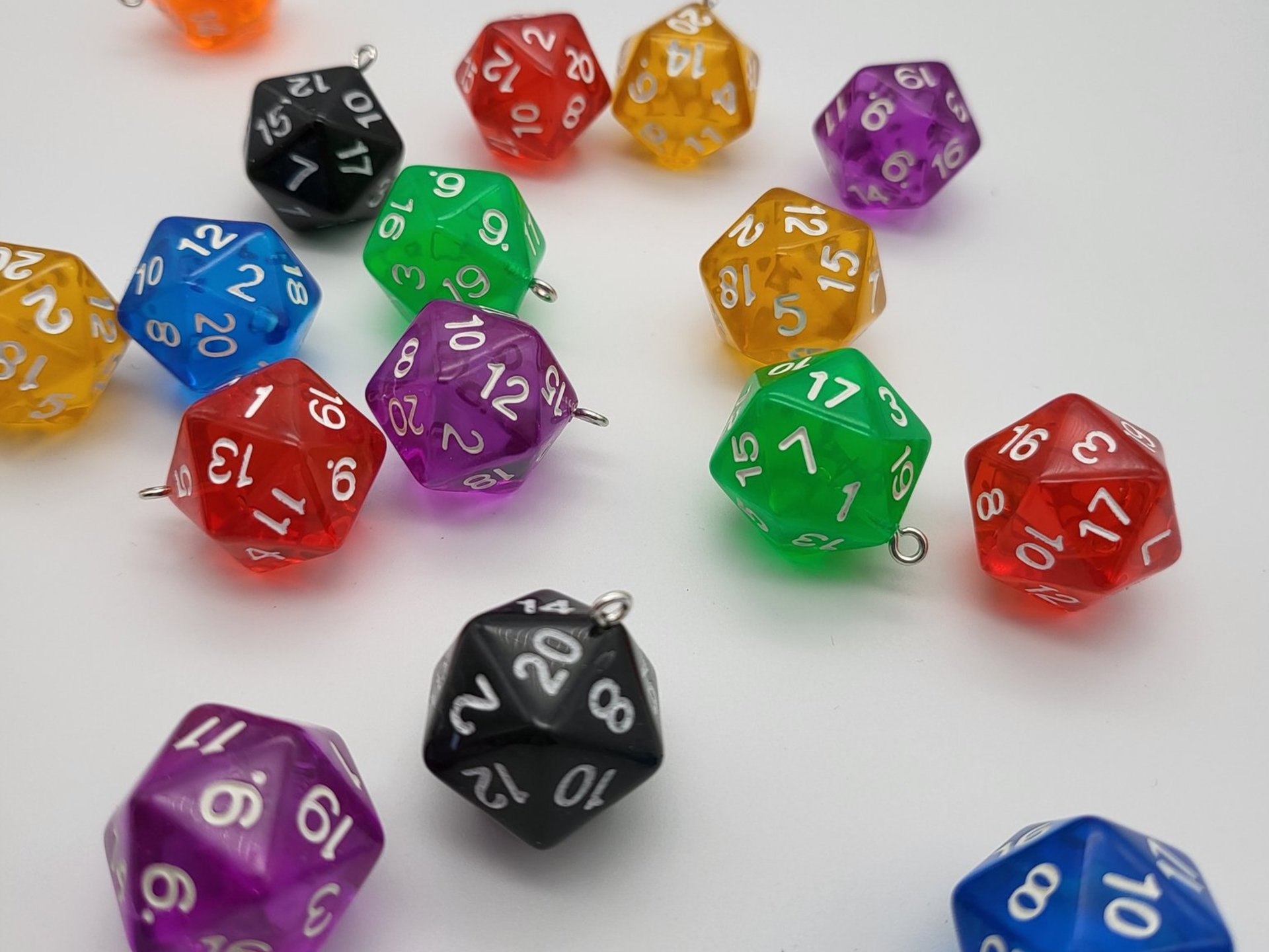 Green D20 Earrings
