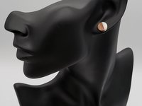 Black Round - Wooden Earrings