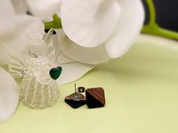 Black Wooden Square Earrings