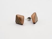 Light Pink Wooden Square Earrings