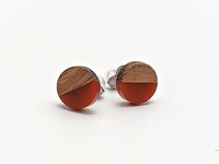 Red Round - Wooden Earrings