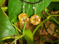 Honey Yellow D20 Earrings