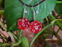 Red D20 Earrings