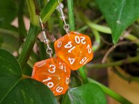 Orange D20 Earrings