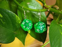 Green D20 Earrings