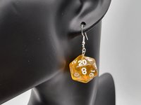 Honey Yellow D20 Earrings