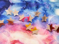 Peach Wooden Star Earrings