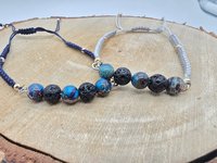 Lava Stone and Jasper Pearl Bracelets