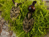 Wolf Necklaces with Wooden Pearl