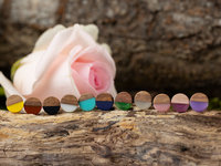 Black Round - Wooden Earrings
