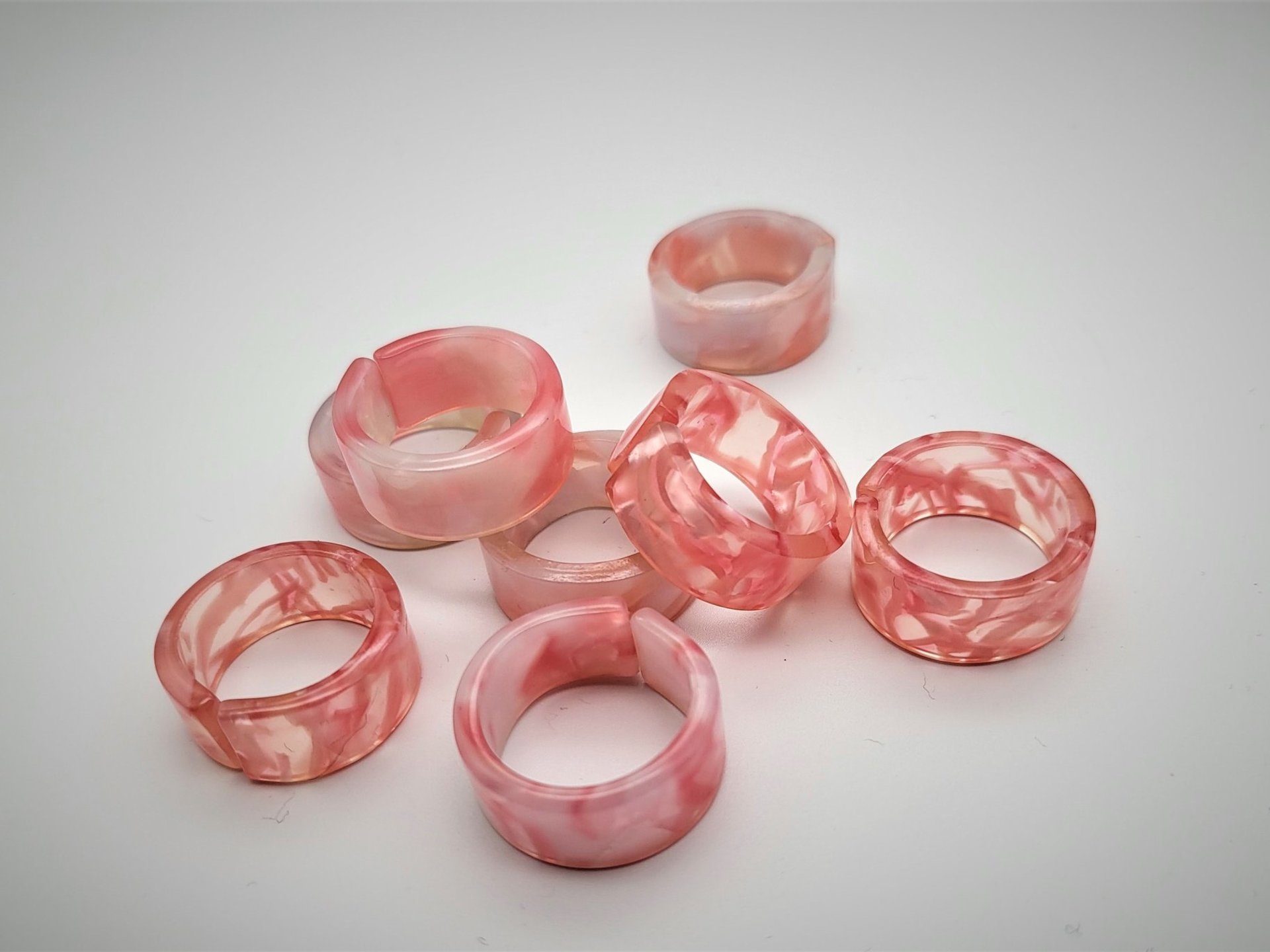 Rosy Acrylic-Resin Rings