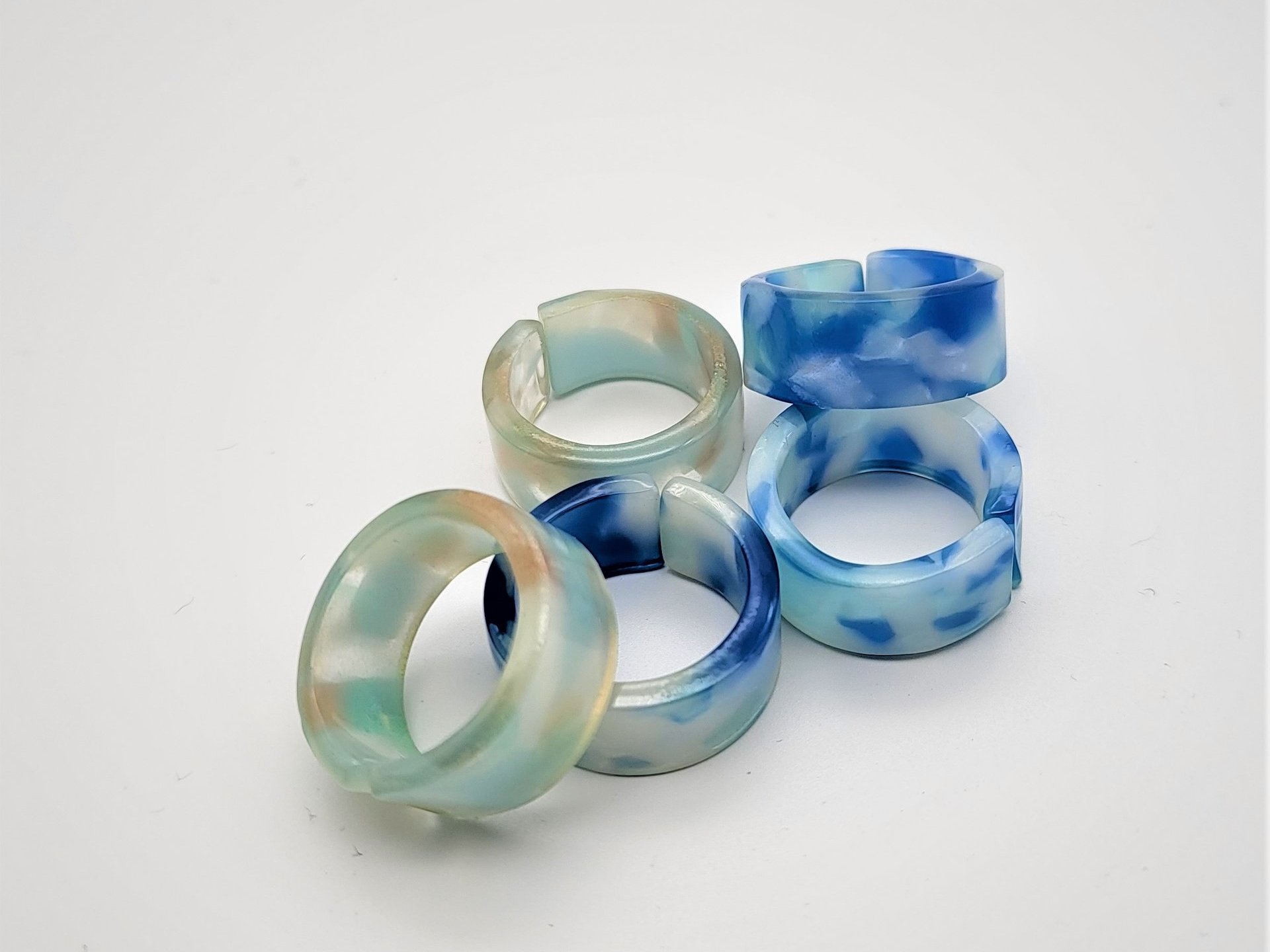 Blue Acrylic-Resin Rings