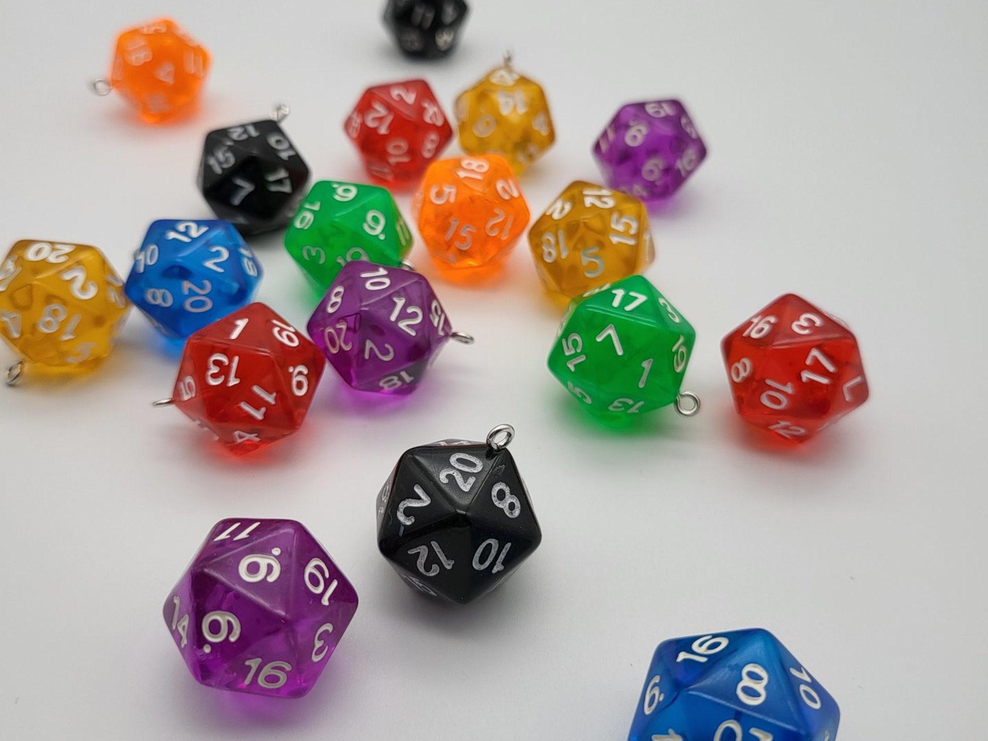 Violet D20 Dice Earrings