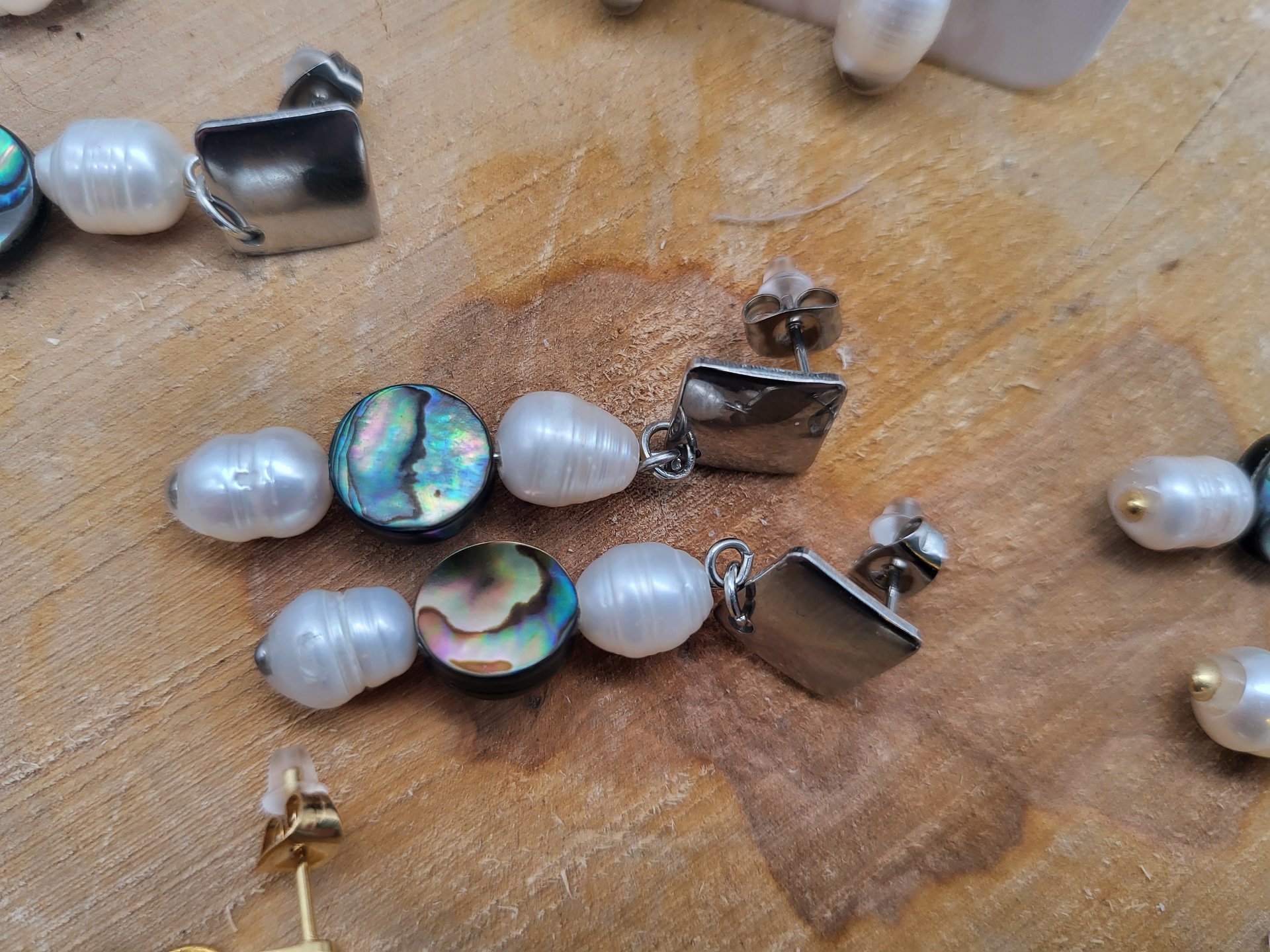 Abalone Freshwater Pearl Earrings