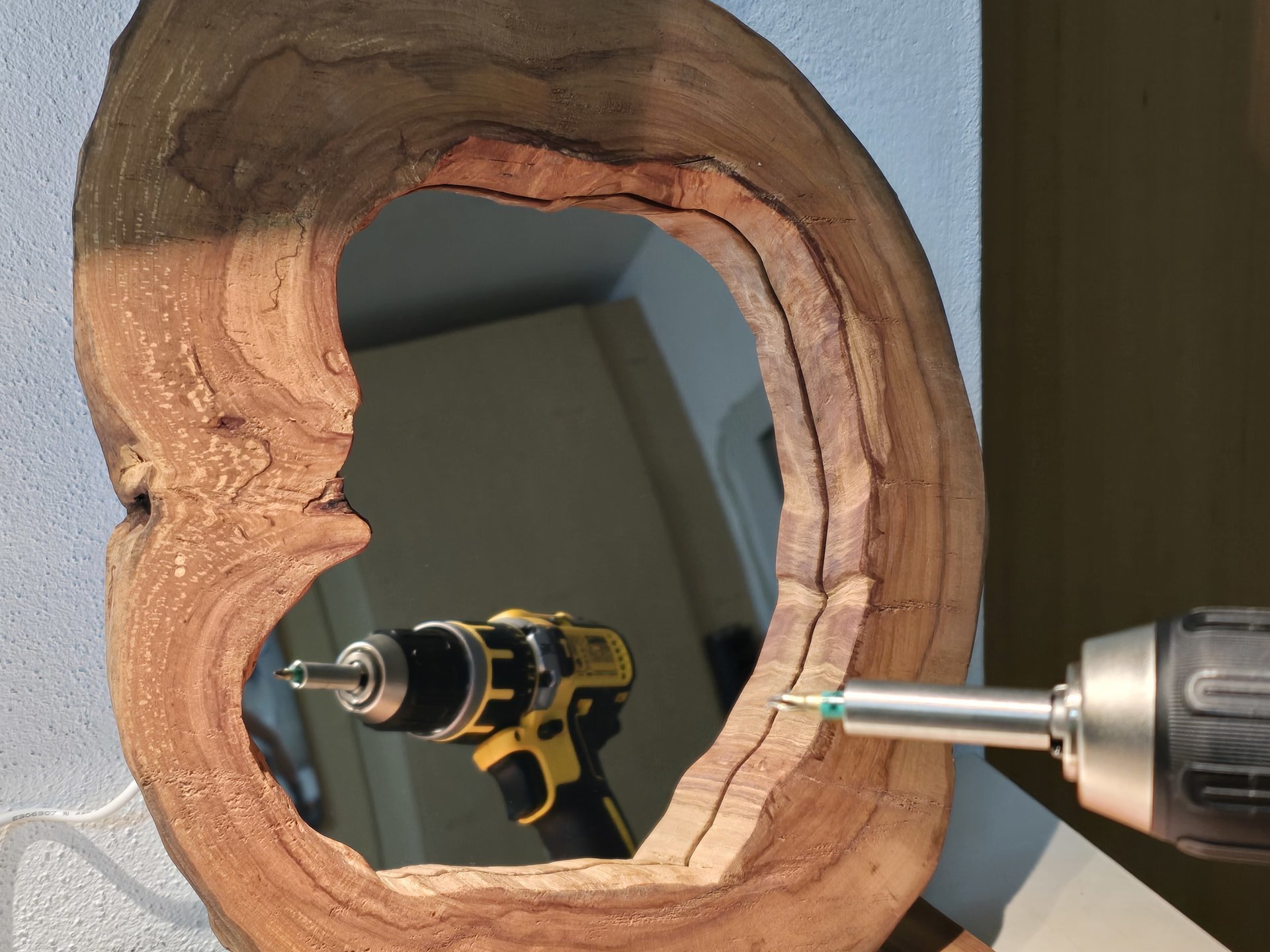 Wood Slice Mirror