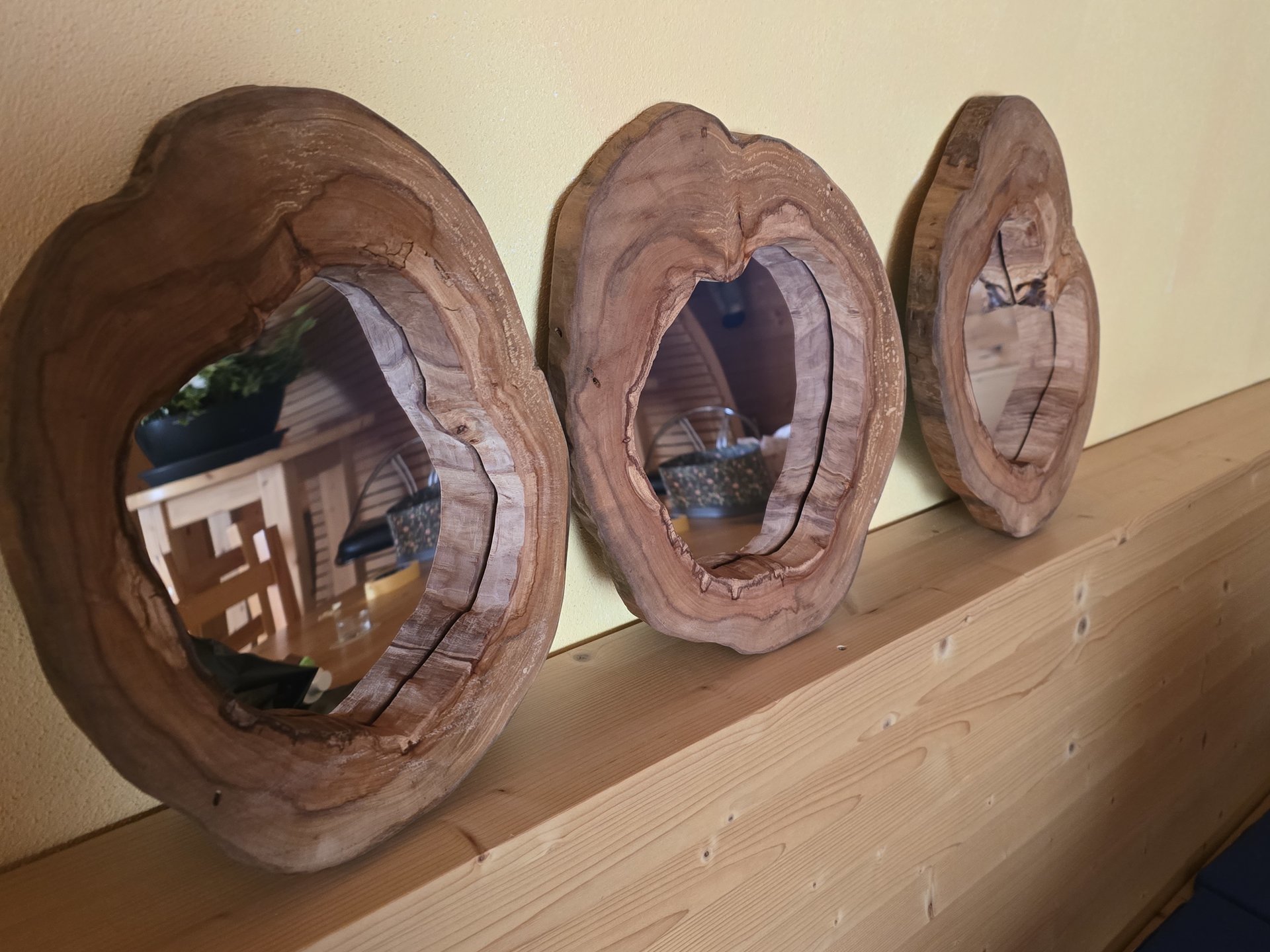 Wood Slice Mirror