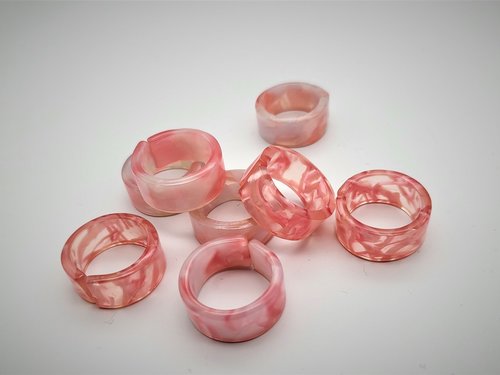 Rosy Acrylic-Resin Rings