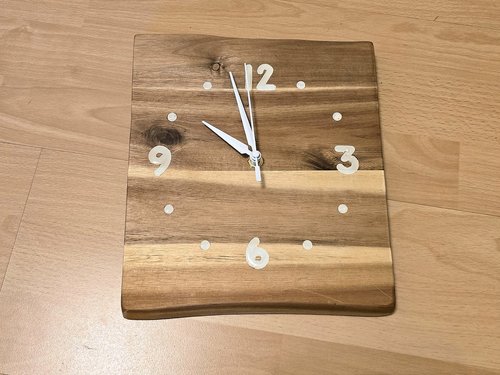 Acacia Wood Clock